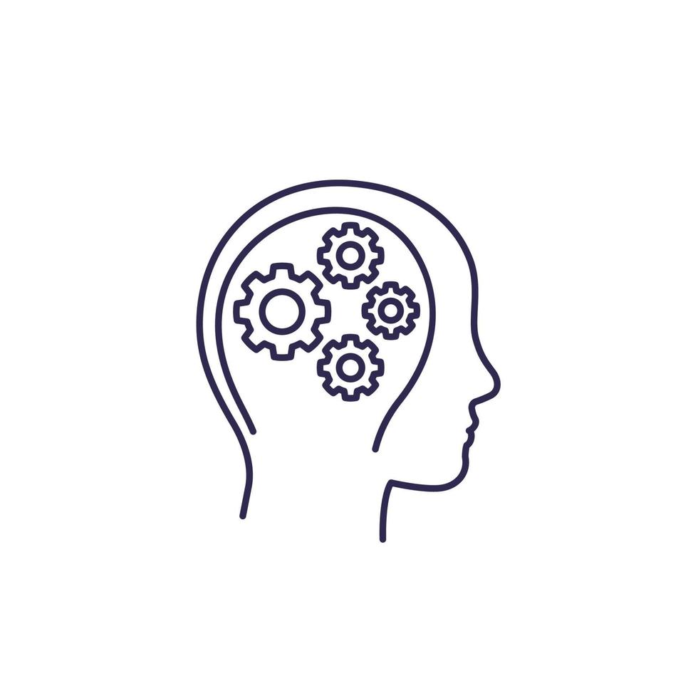 creativity, thinking line icon on white vector