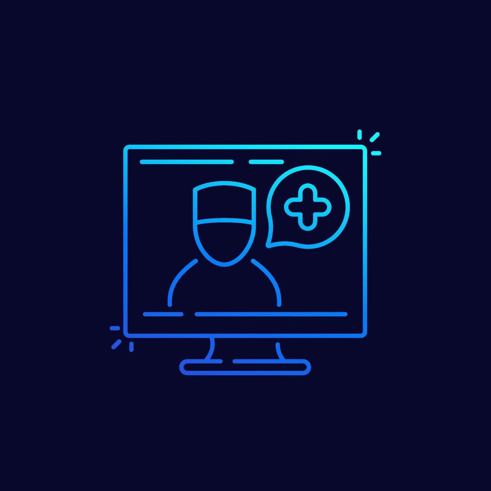 online medical diagnosis line icon for web vector