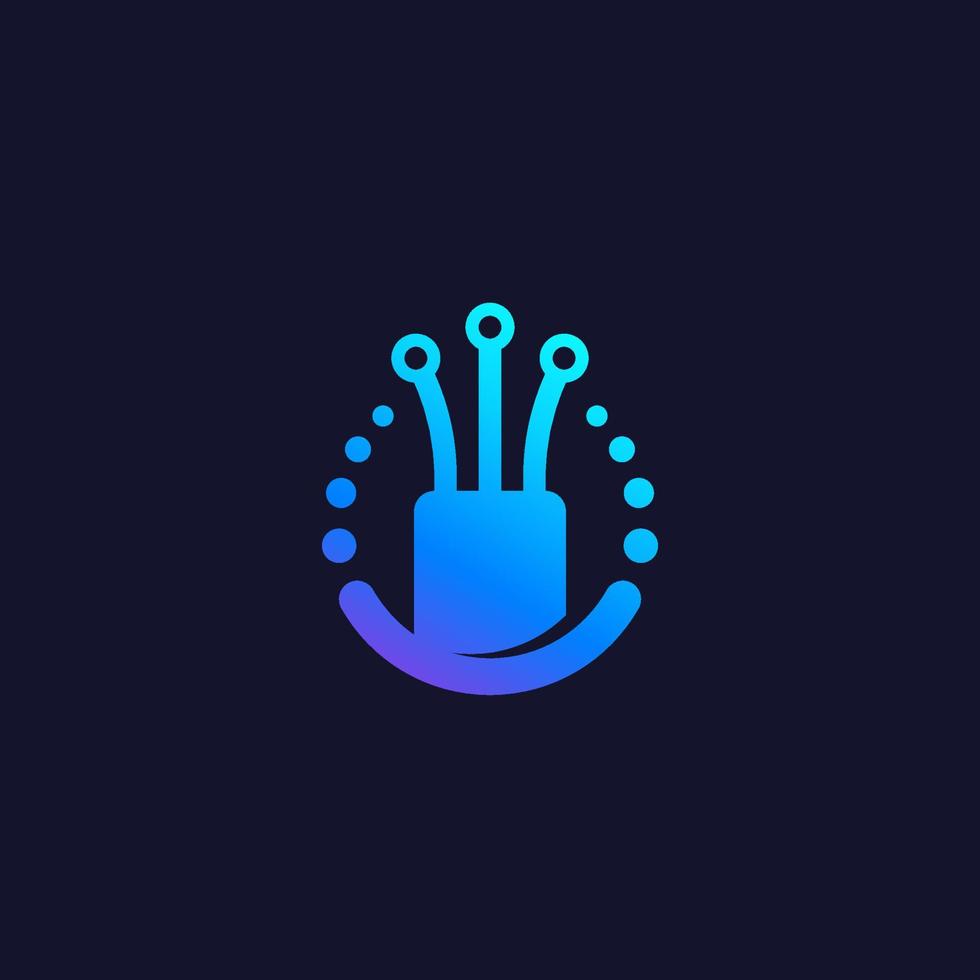 optical fiber icon, vector logo mark