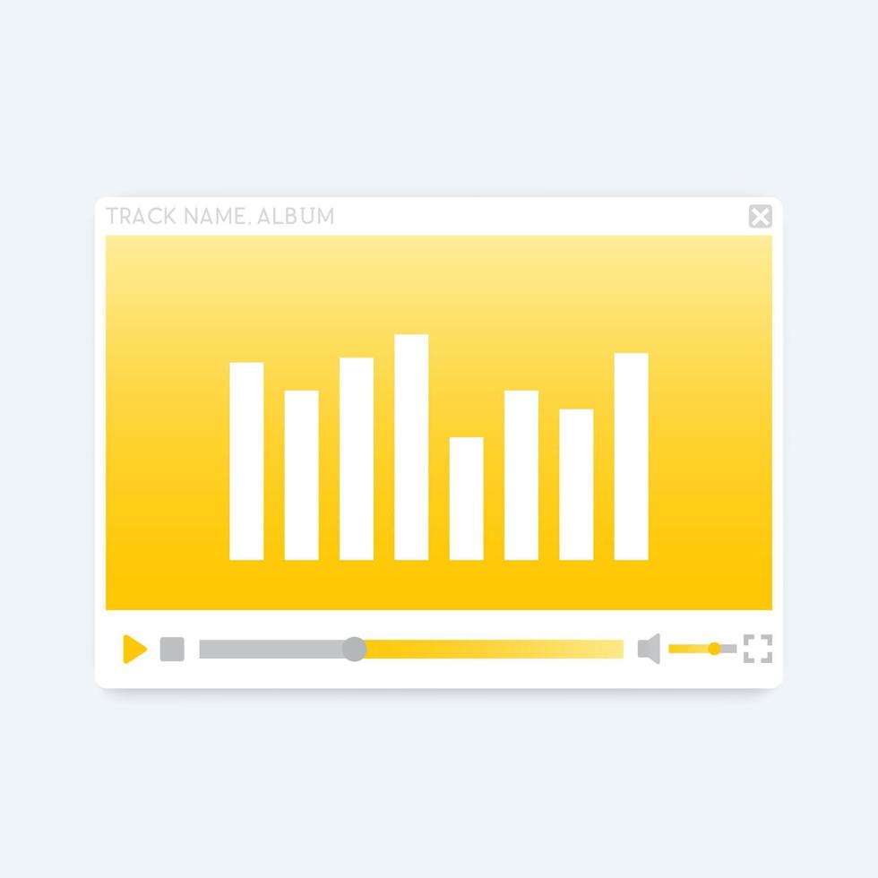 video, audio player interface, modern vector template