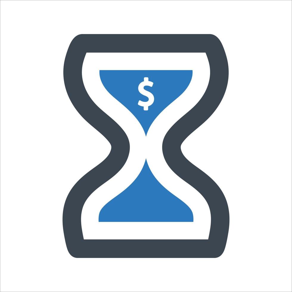 Time is money, hourglass, loan duration icon vector