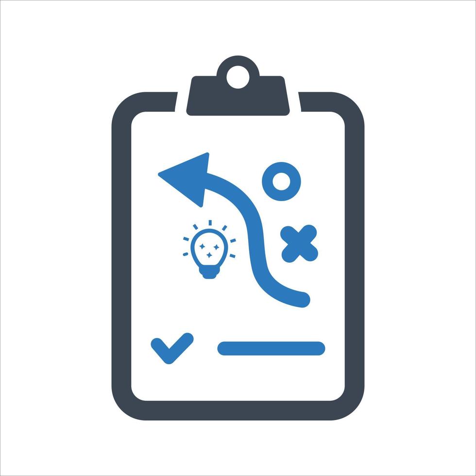 Strategic solution plan, clipboard icon vector