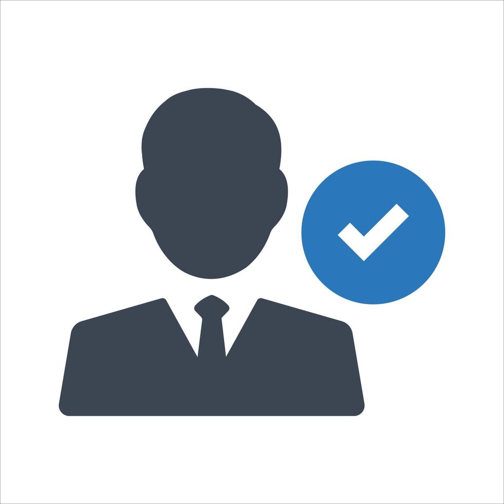 Verified account, accept, login icon vector