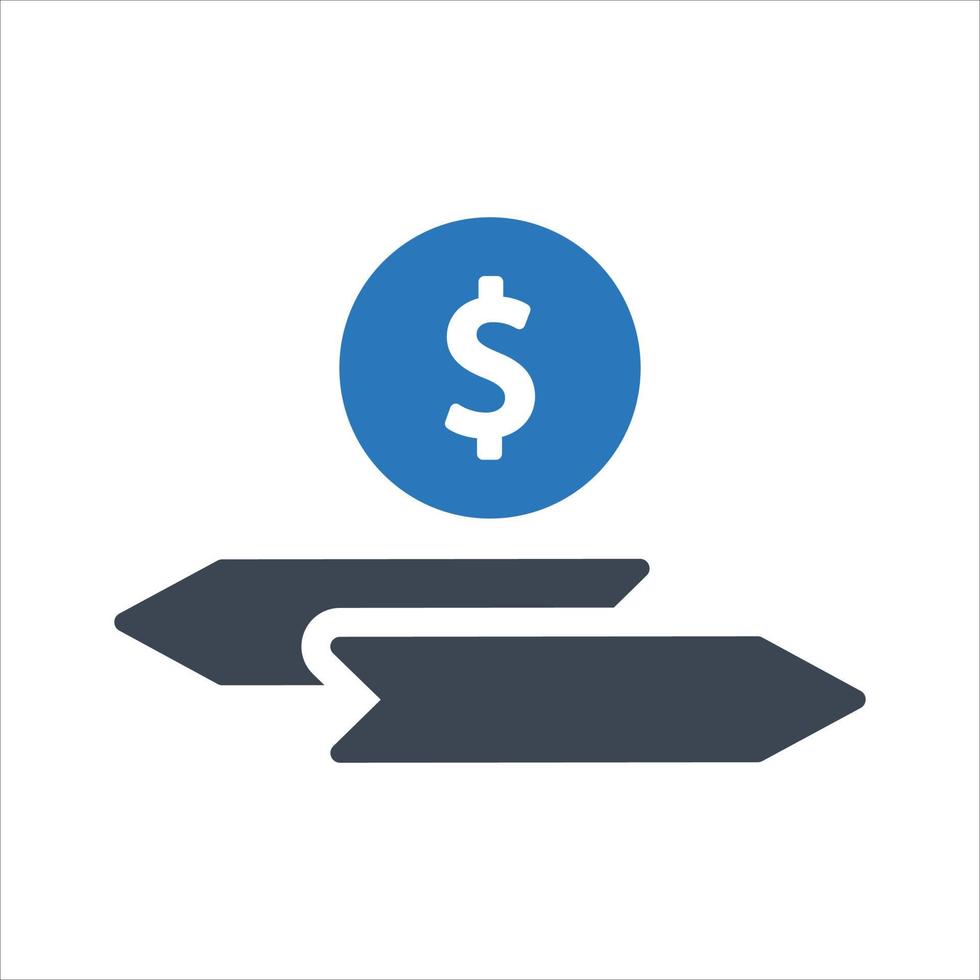 Financial decision making, financial choice, yes or no icon vector