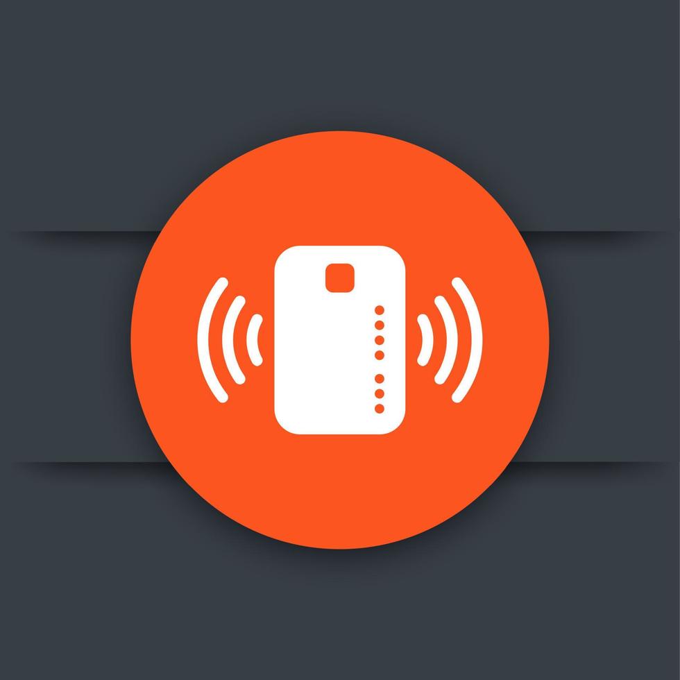 Contactless credit card icon, card with radio wave, vector illustration