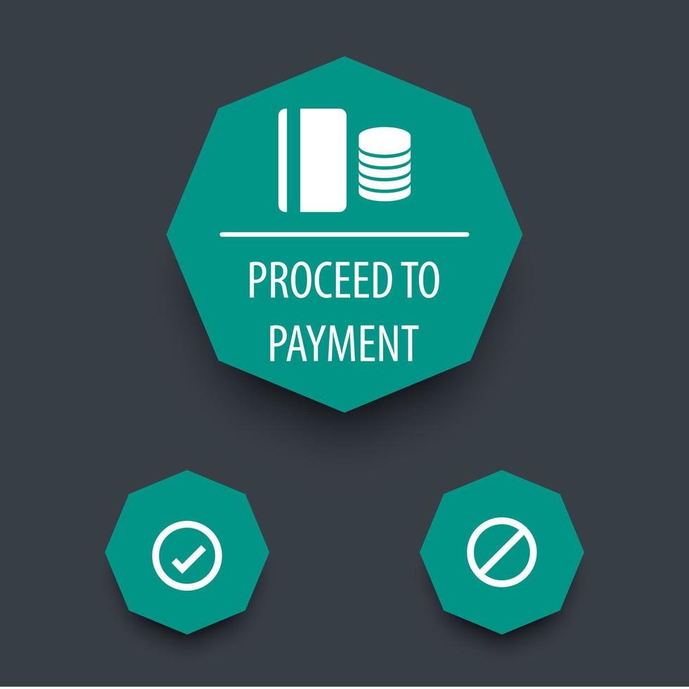 Proceed to payment, app ui elements, vector illustration