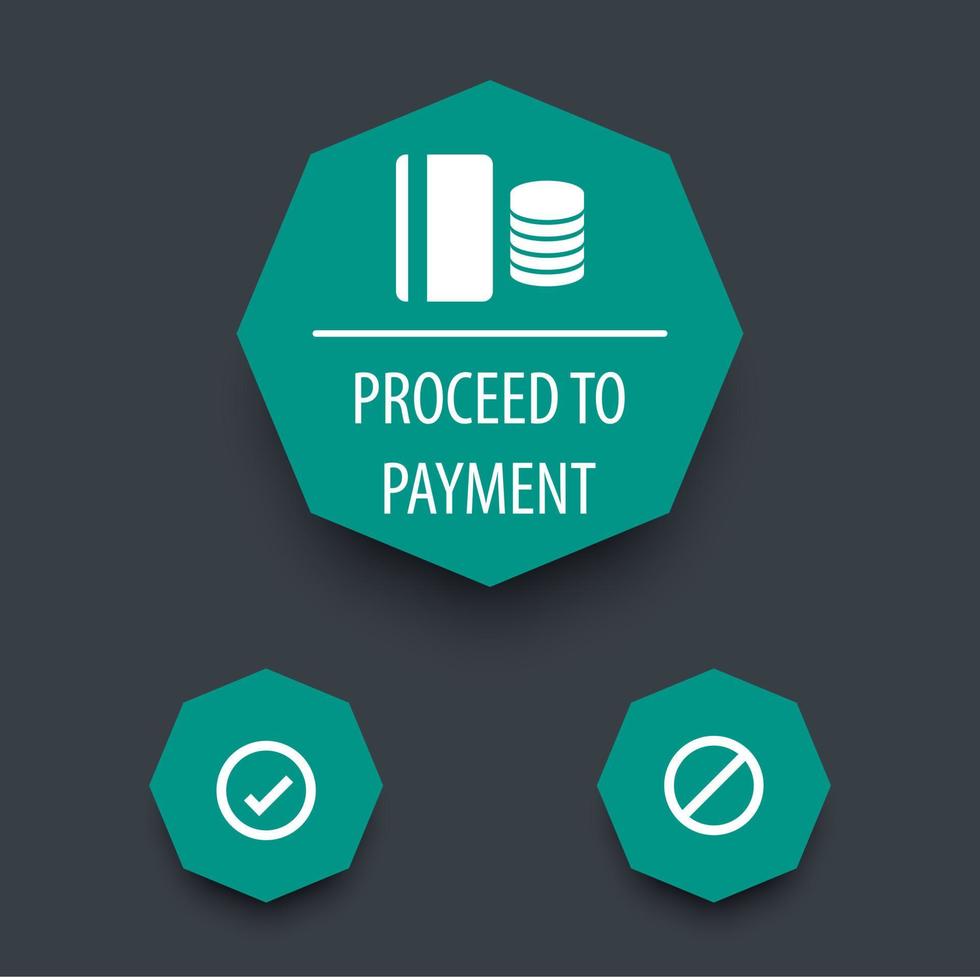 Proceed to payment, app ui elements, vector illustration