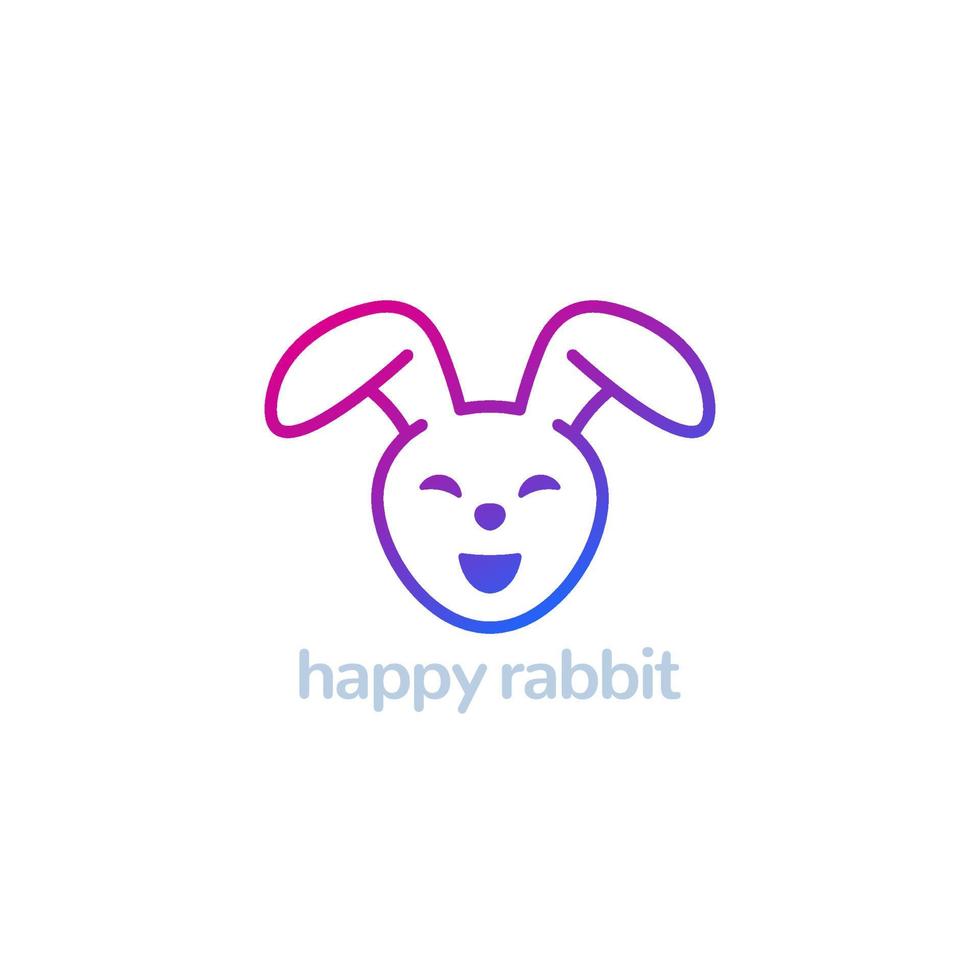 Happy rabbit logo, vector design