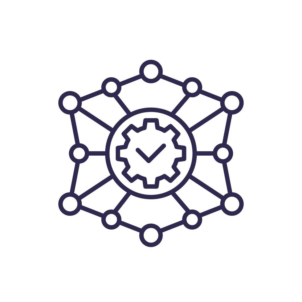 Multichannel marketing line icon on white vector