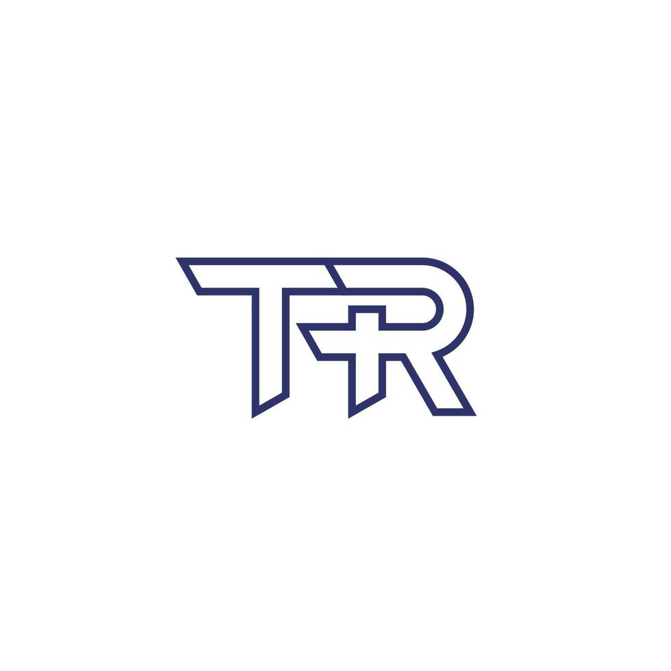 TR letter logo, monogram, outlined design vector