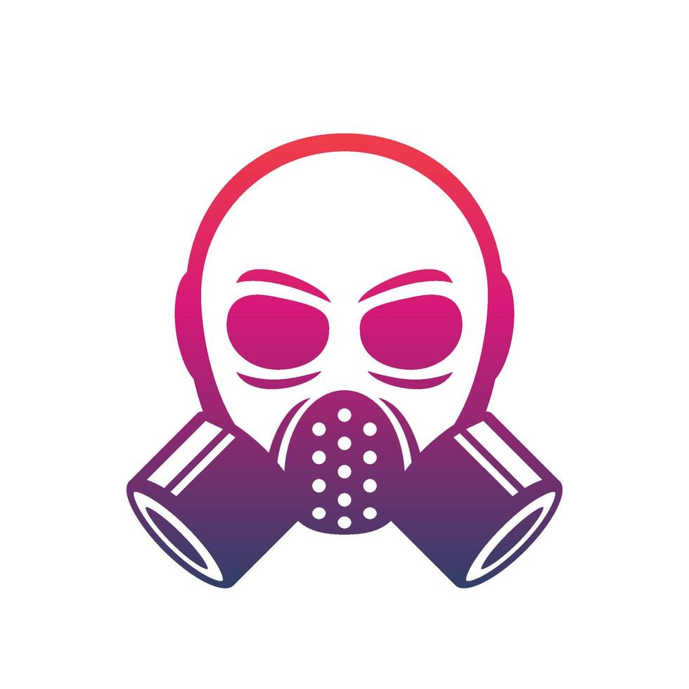 gas mask icon, vector sign over white