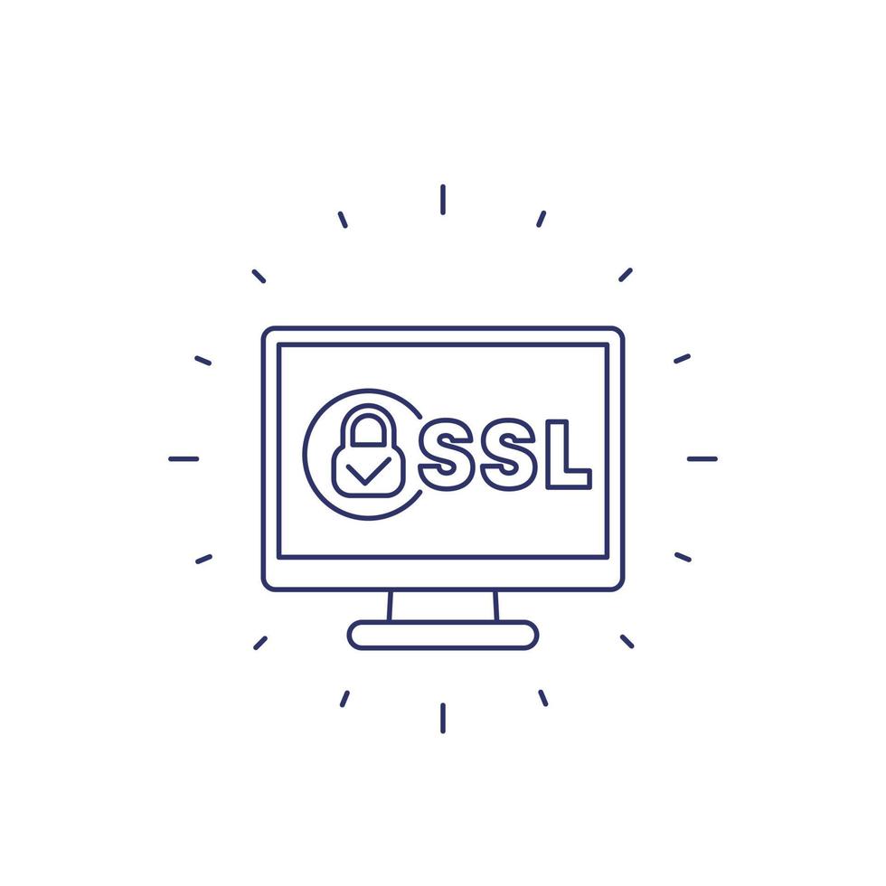 ssl secure line icon, vector