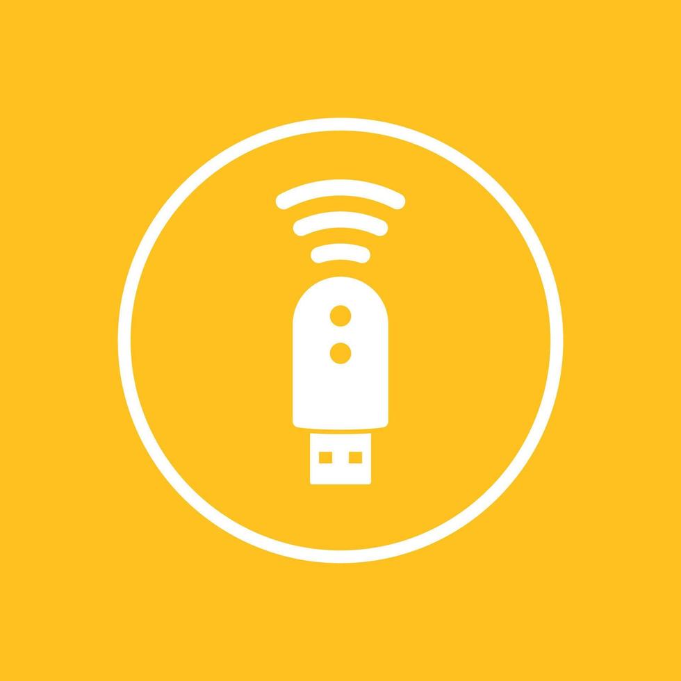 usb modem icon in circle, 3g, 4g, lte modem sign, isolated icon, vector illustration