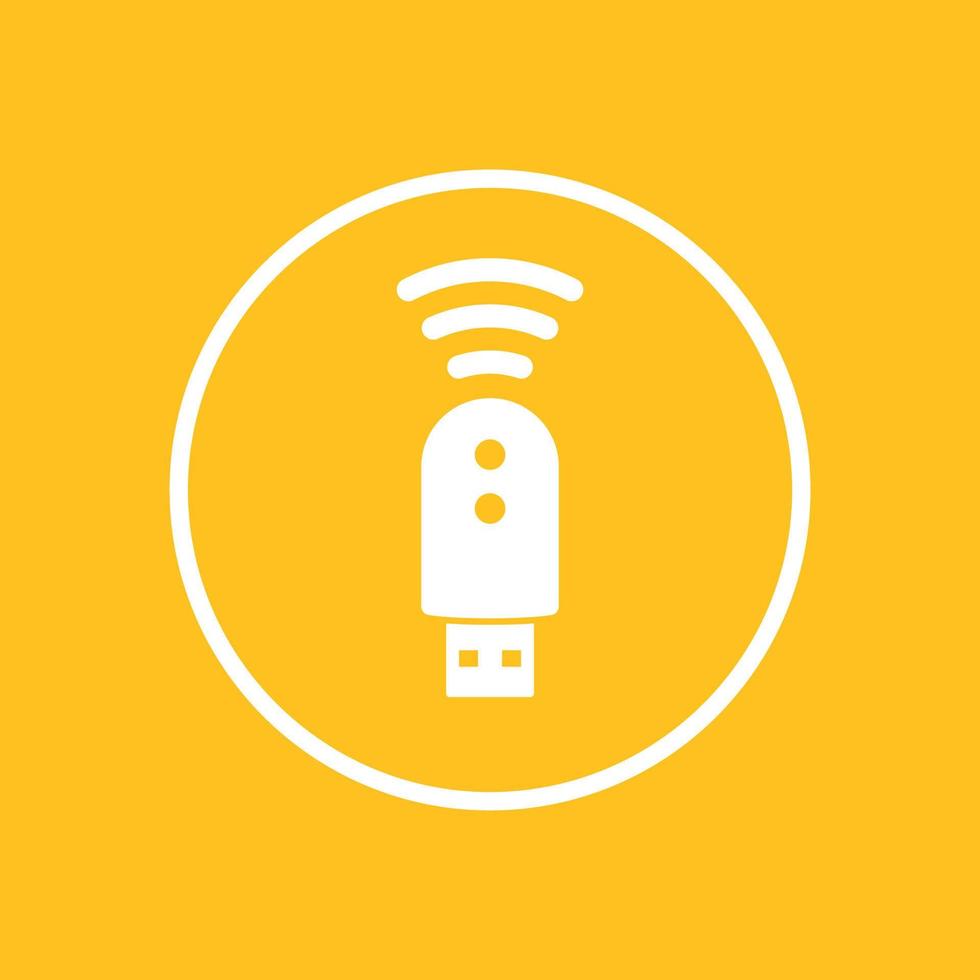 usb modem icon in circle, 3g, 4g, lte modem sign, isolated icon, vector illustration