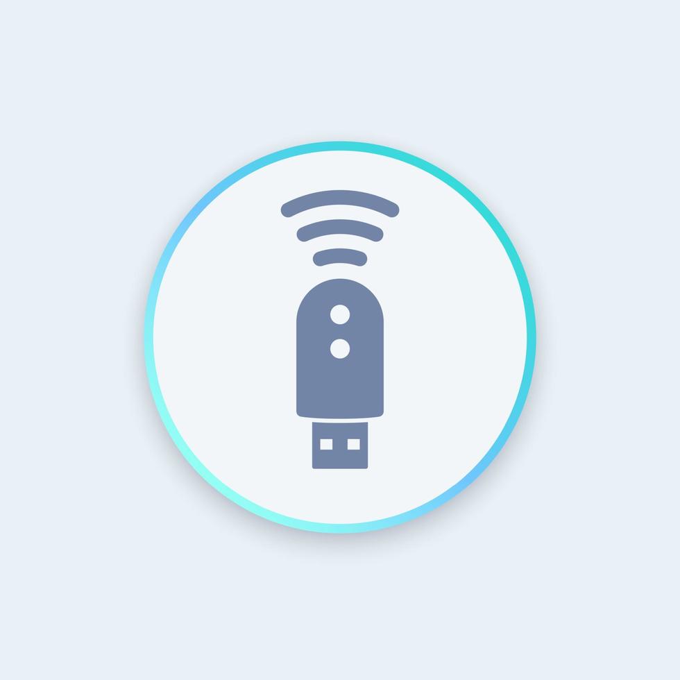 usb modem icon, 4g, lte modem pictogram, modern round icon, vector illustration