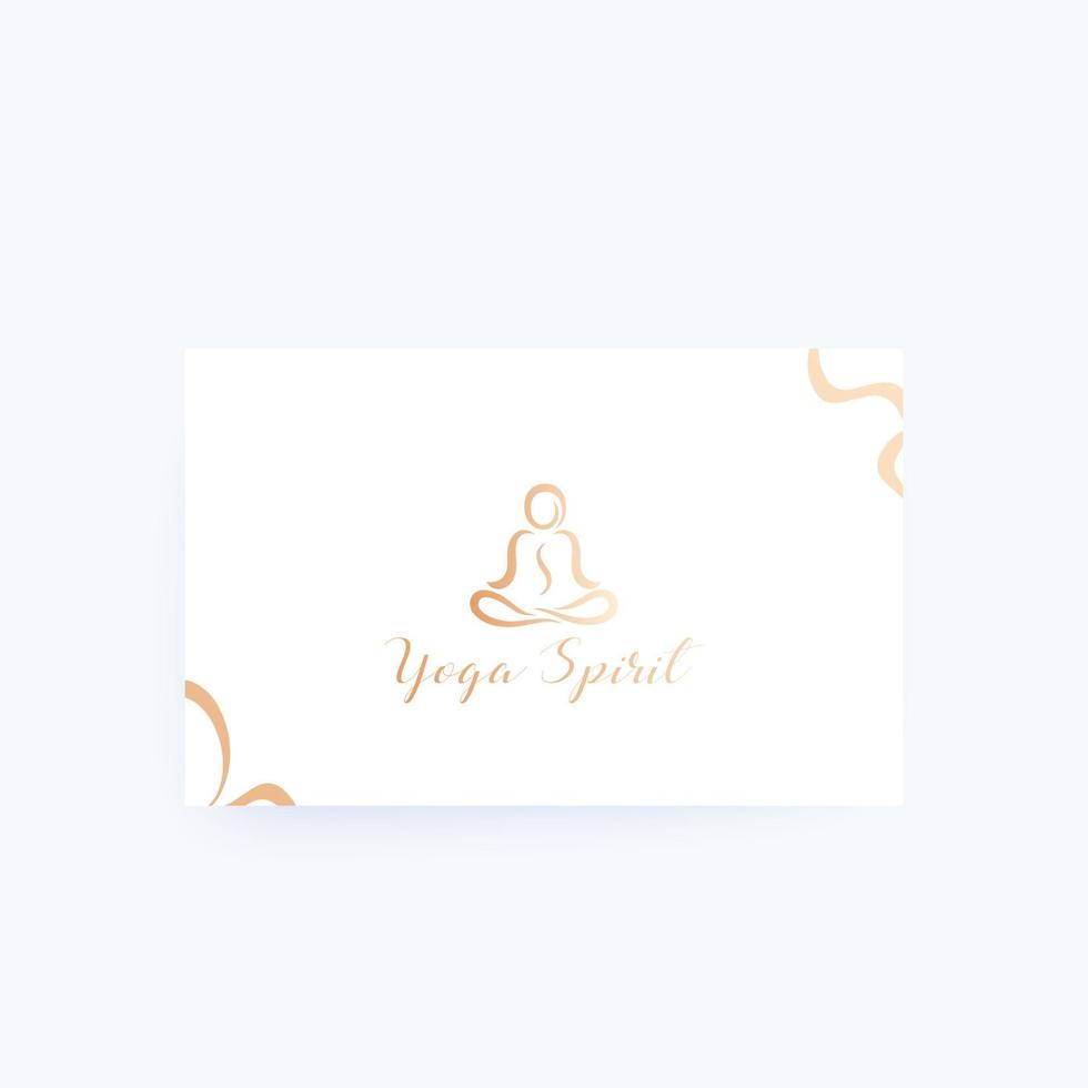 yoga logo design on a card, man in lotus position vector