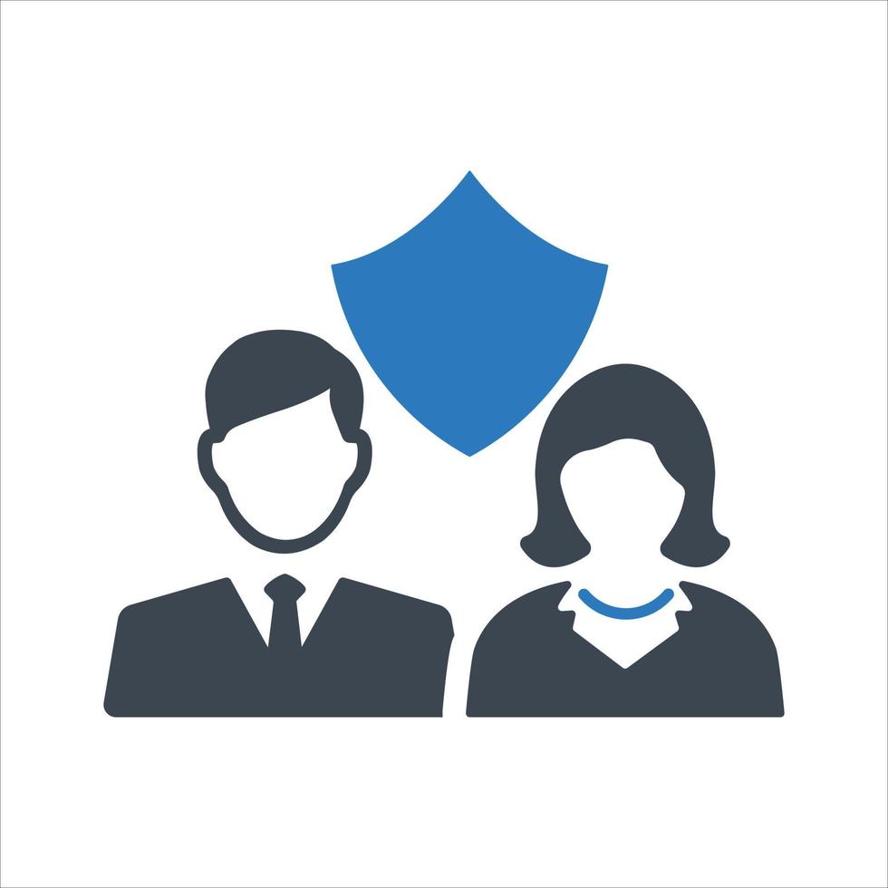 Business employees security, protection icon vector