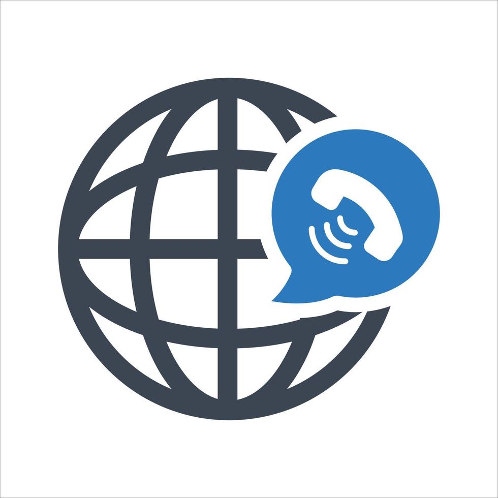 Global telephone call, conference call icon vector