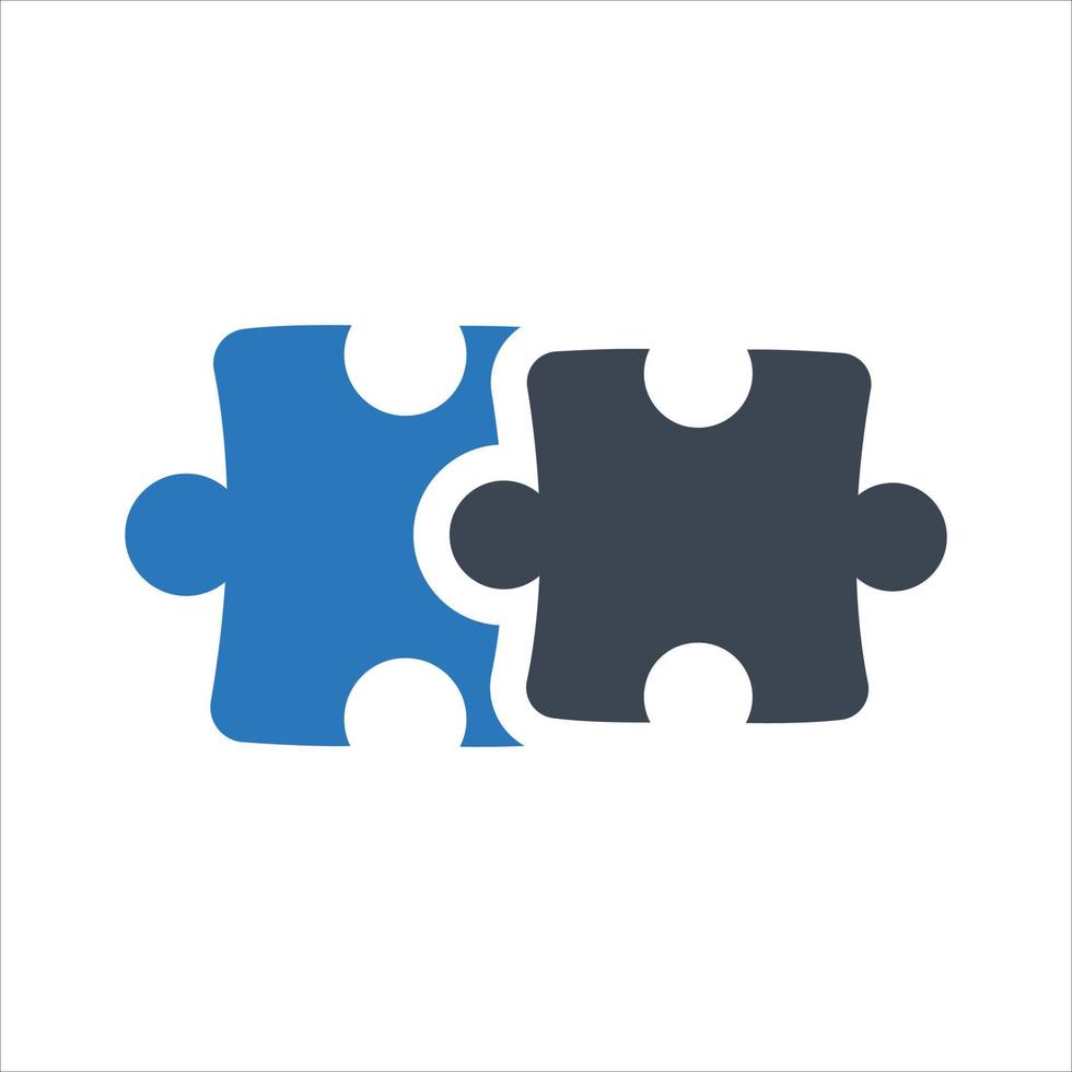 Puzzle, solution, tick icon on white background vector