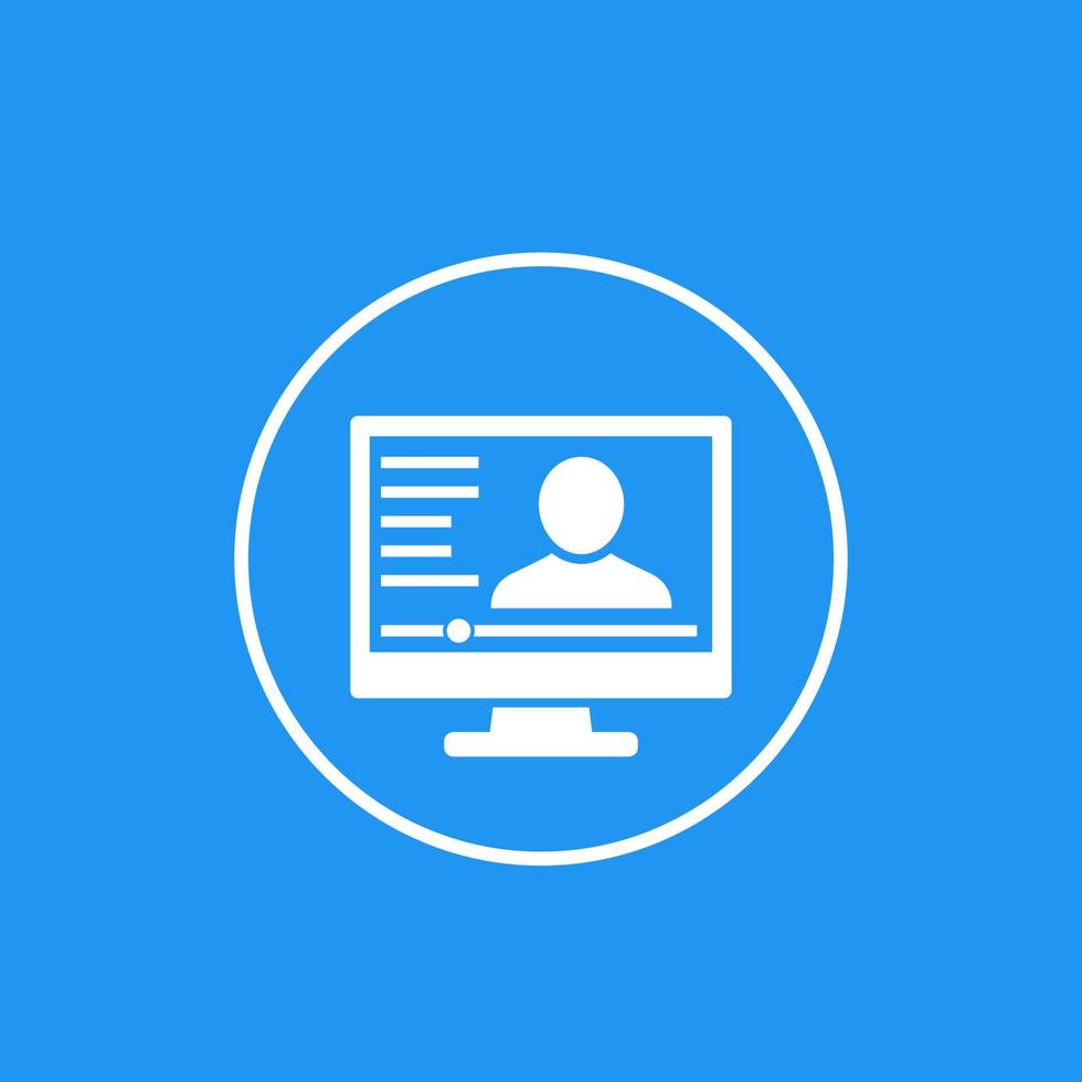 webinar, online training vector icon