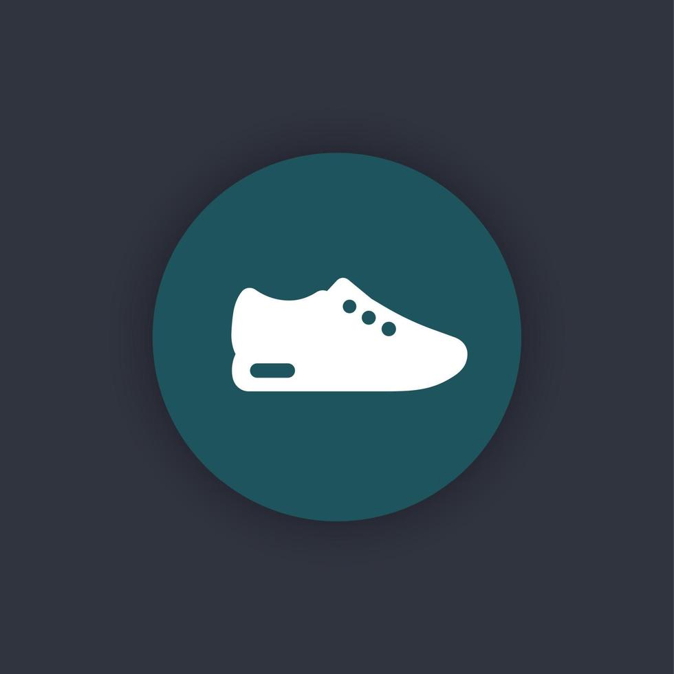 Running shoe icon, trainers, sneakers, sports shoes round flat icon, vector illustration