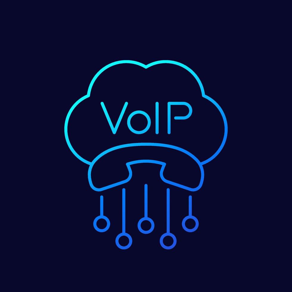 Voip telephony, call line icon, vector