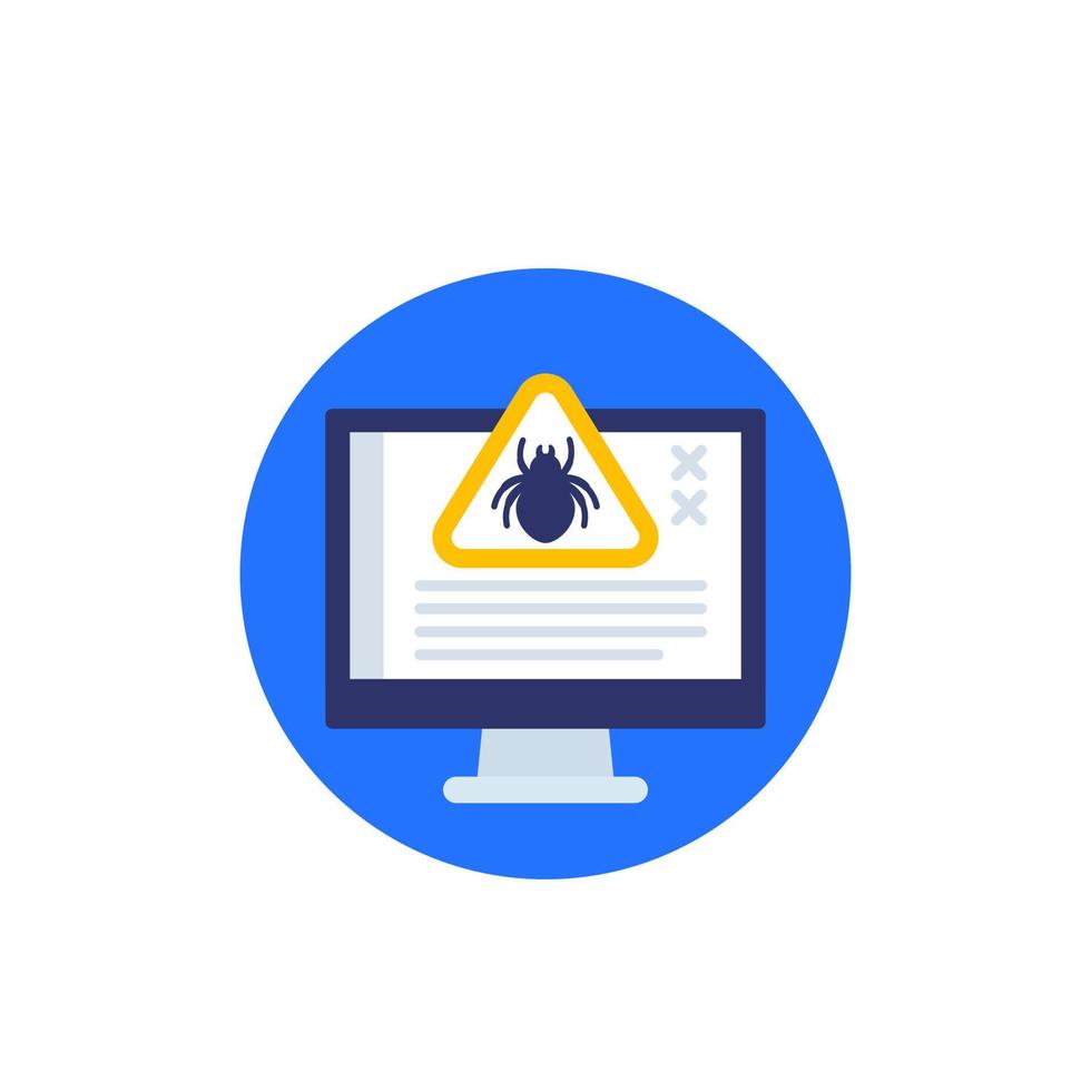 computer bug, malware vector icon