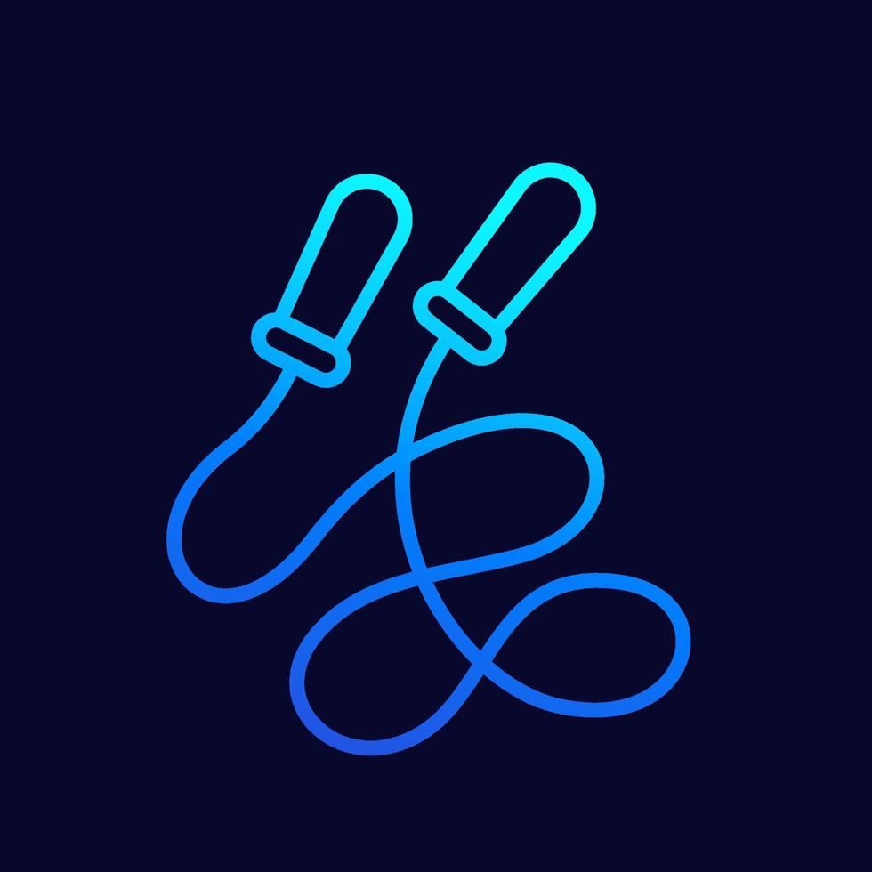 jumping rope icon, line vector
