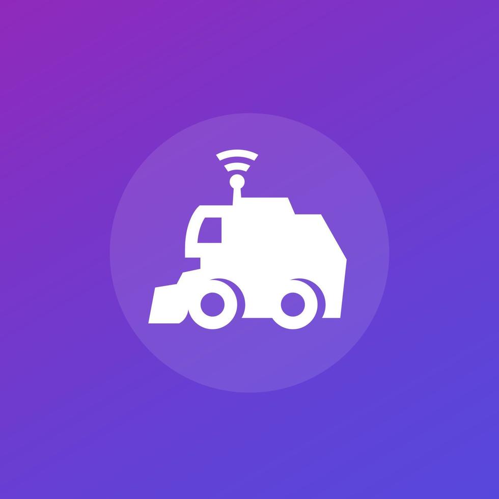 Autonomous combine harvester icon, vector