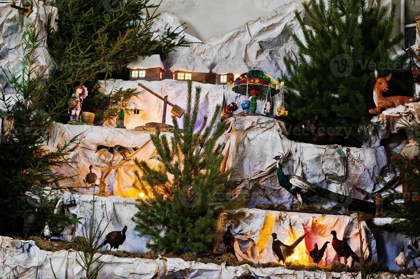 Very large christmas nativity crib photo