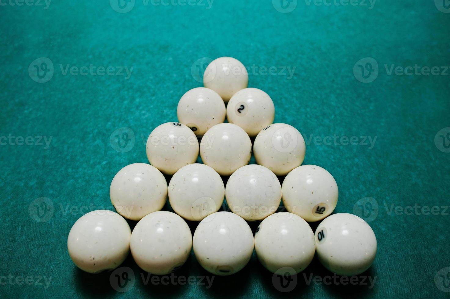 The russian billiards balls on the table photo