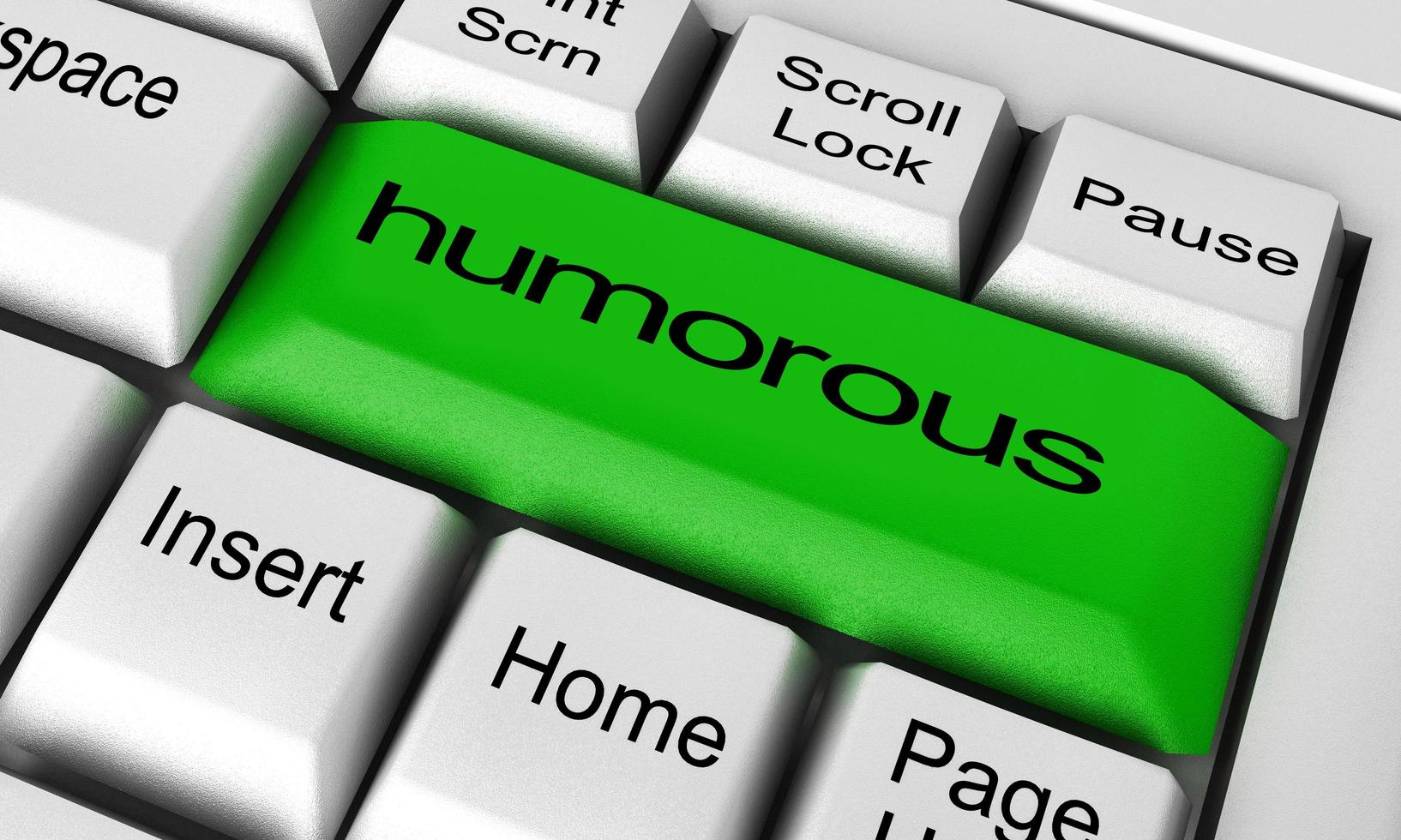 humorous word on keyboard button photo