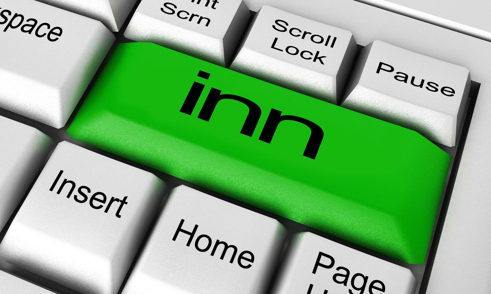 inn word on keyboard button photo