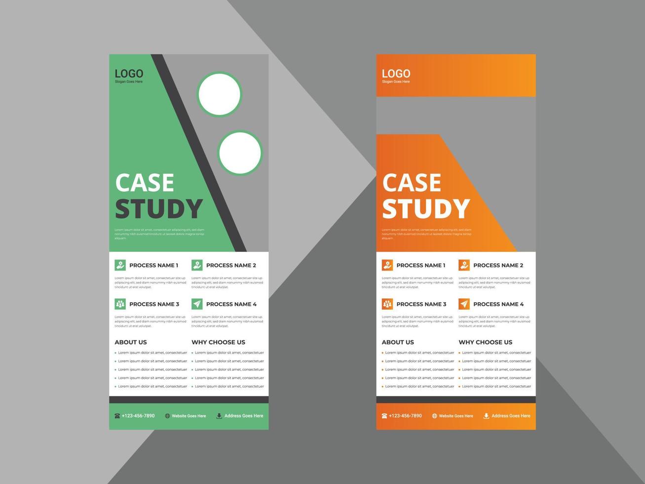 case study roll up banner design template. case study cover poster ...