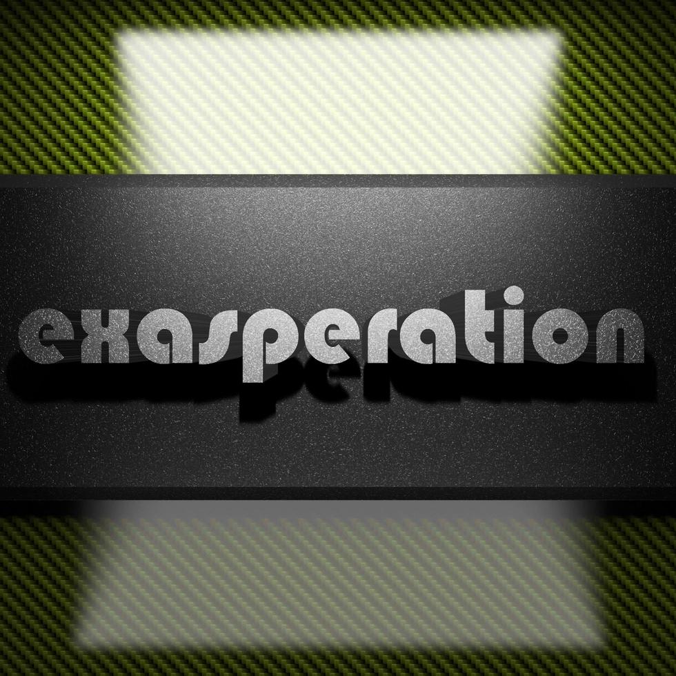 exasperation word of iron on carbon photo