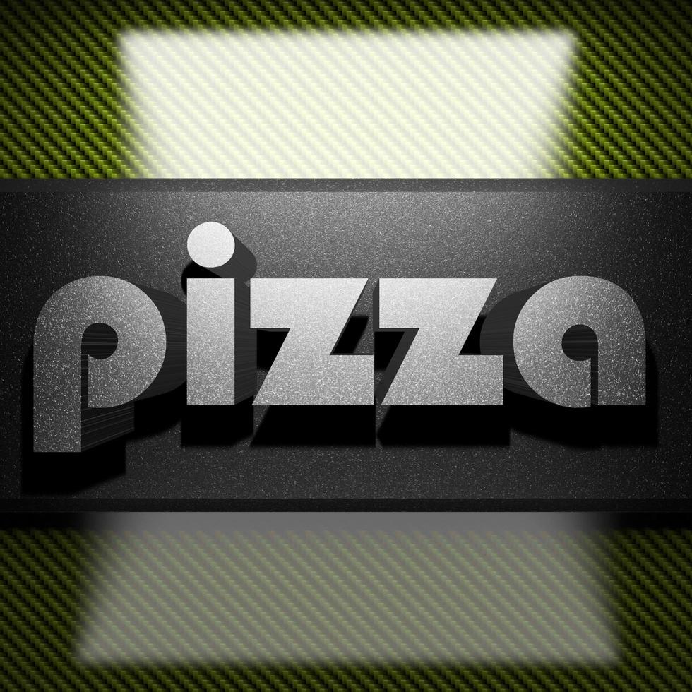 pizza word of iron on carbon photo