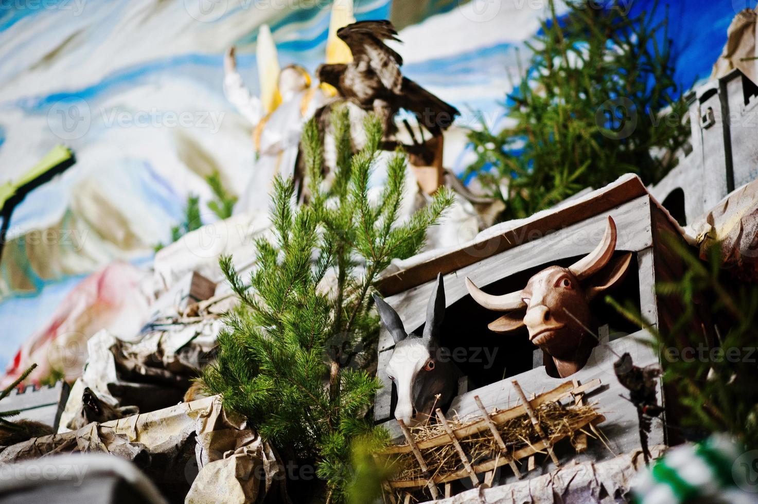 Very large christmas nativity crib photo