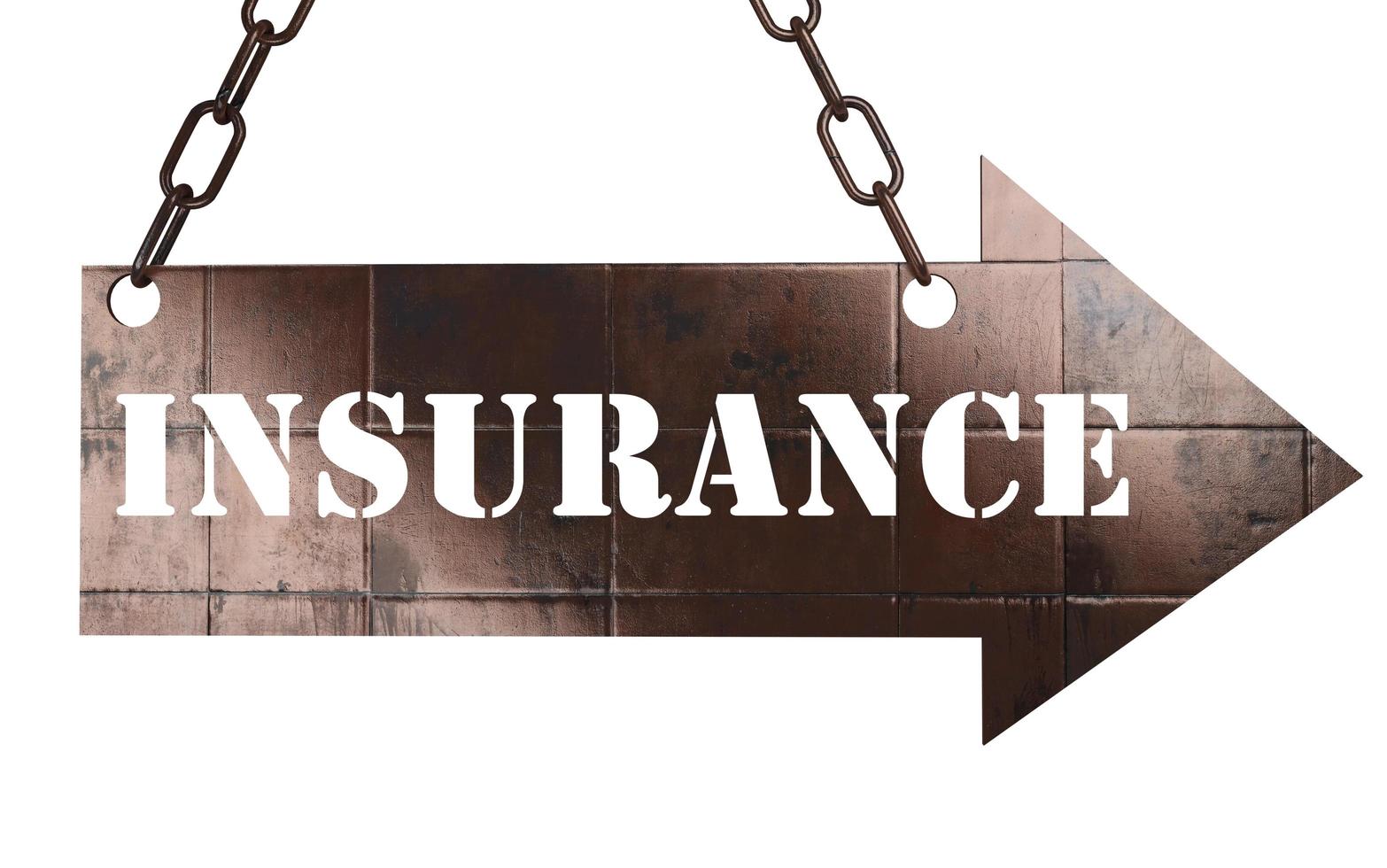 insurance word on metal pointer photo