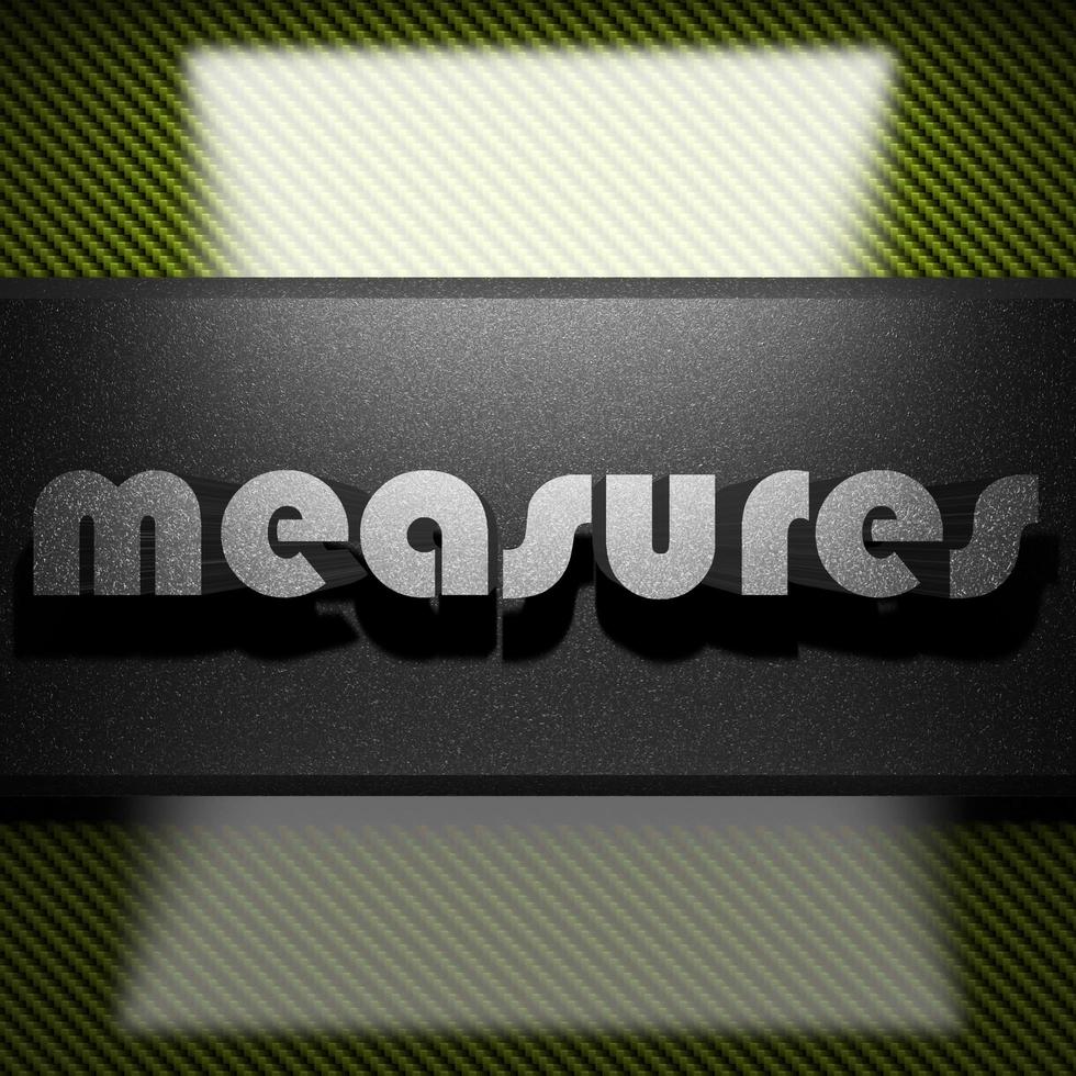 measures word of iron on carbon photo