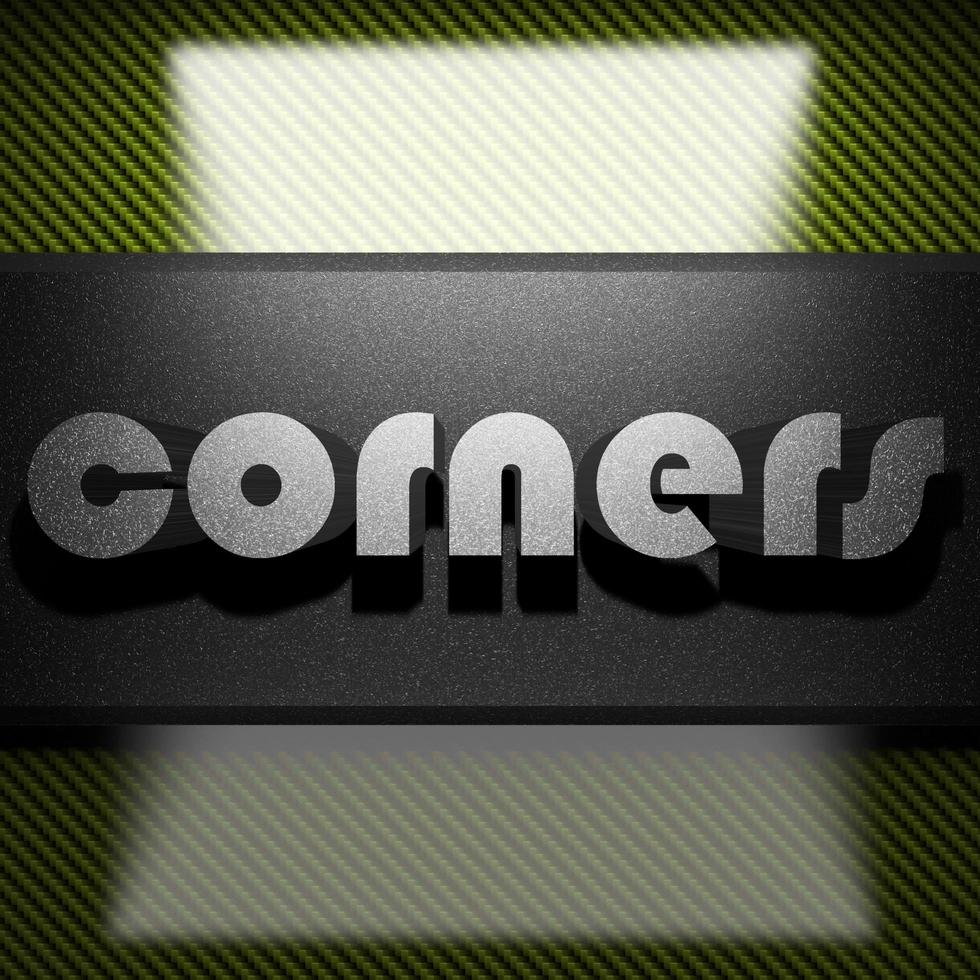 corners word of iron on carbon photo