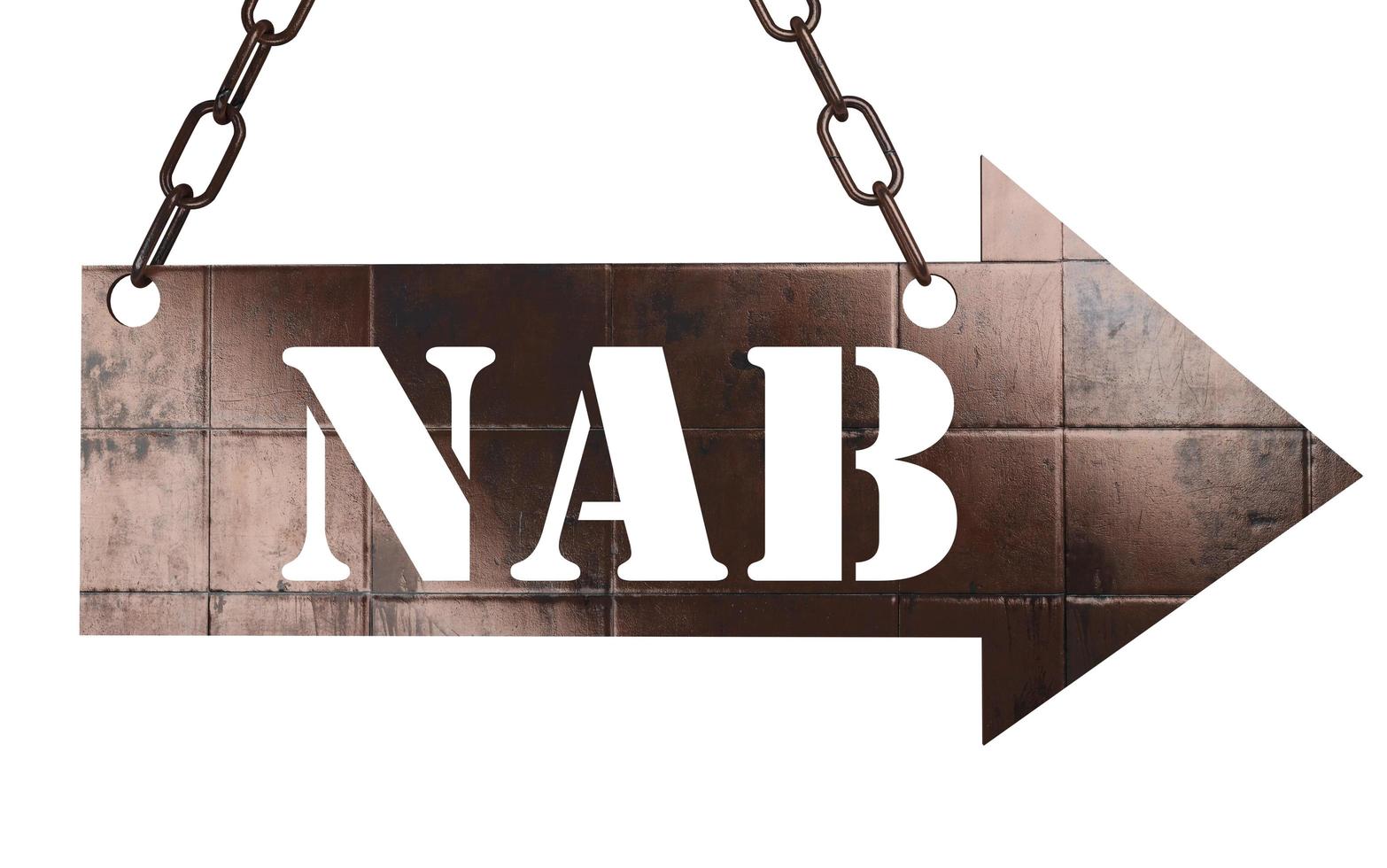 nab palabra en puntero de metal foto