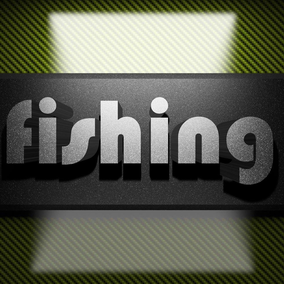 fishing word of iron on carbon photo