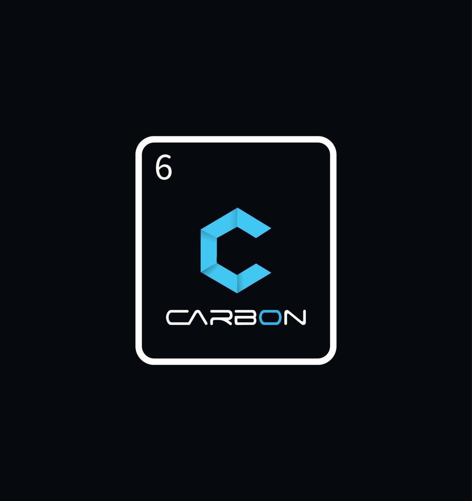 diseño de logotipo simple único moderno de carbono vector