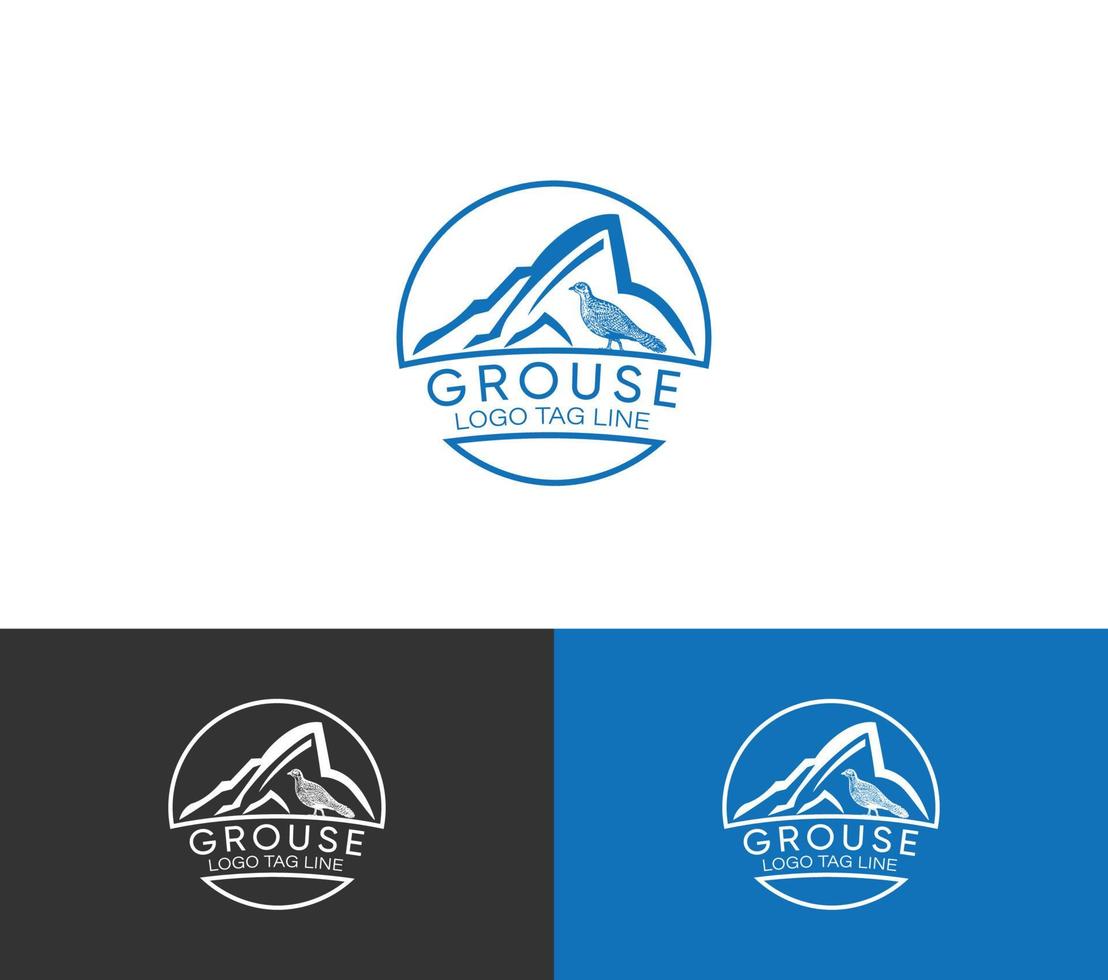 Ceative Unique Grouse Natural Logo Design vector