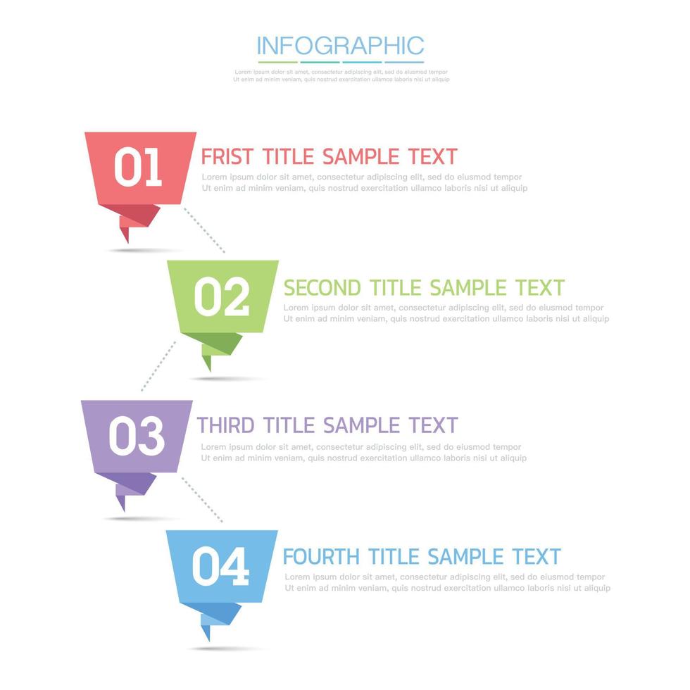 Minimal Business  Infographic with number icon, vector design element