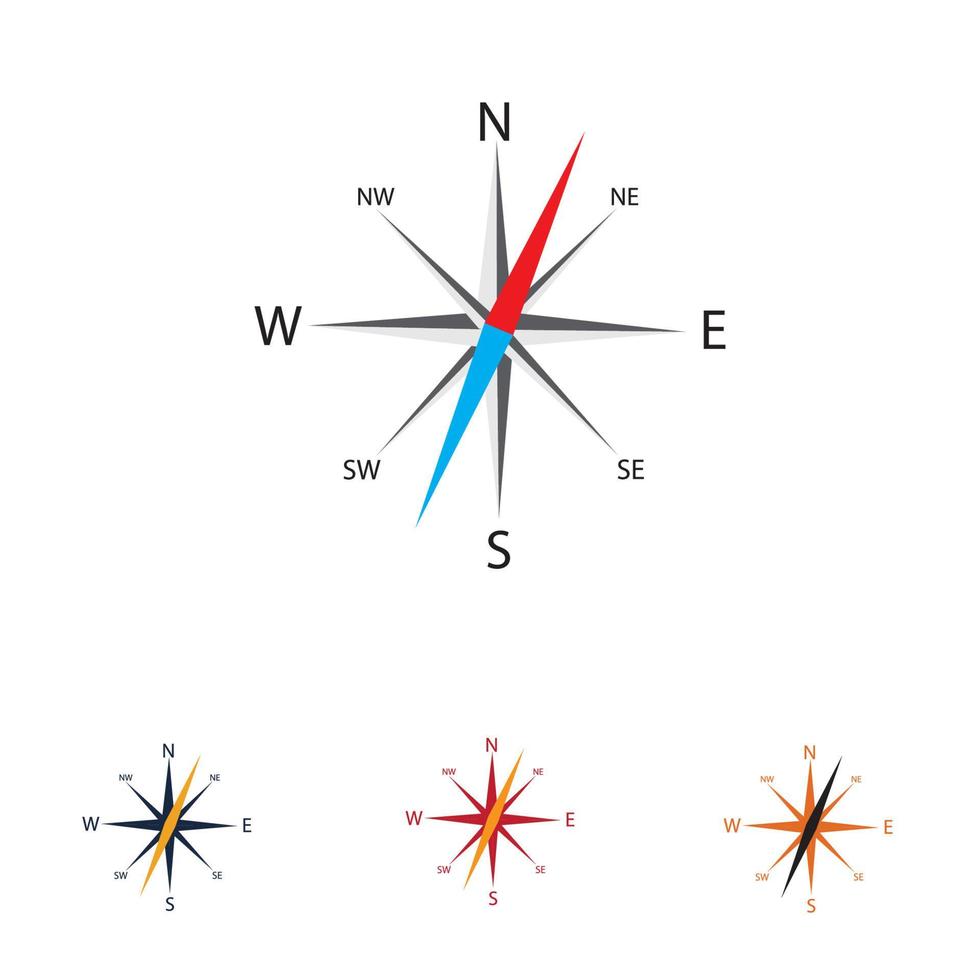 set of compass logo vector
