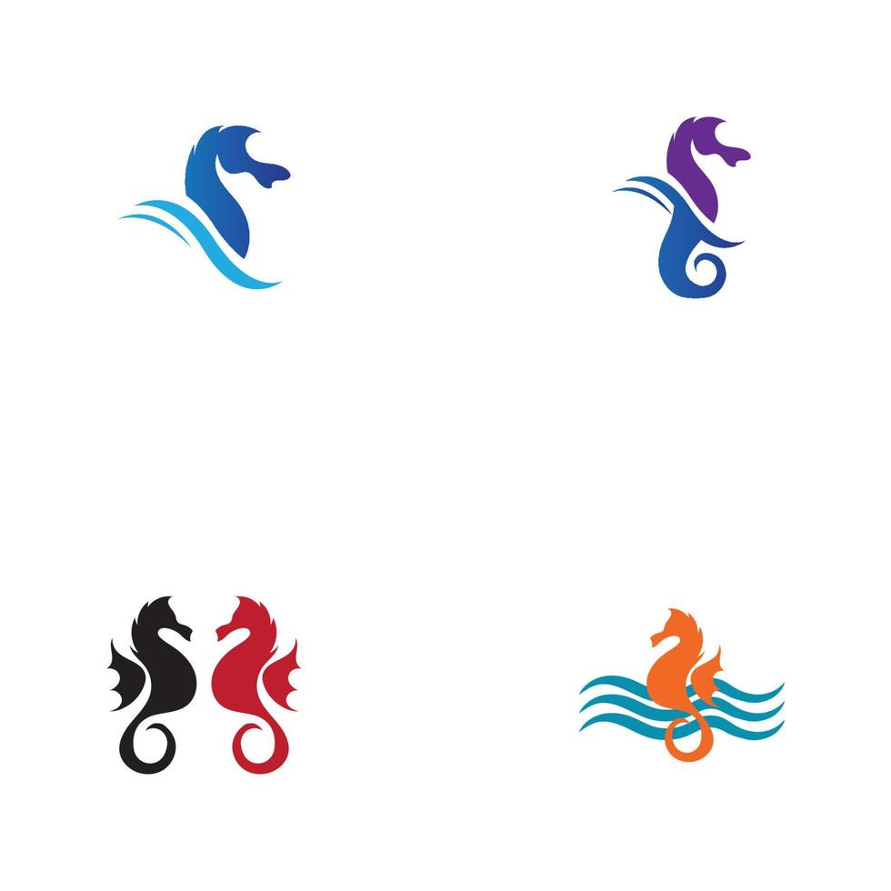 set of sea horse vector