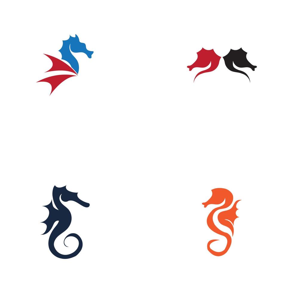 set of sea horse vector