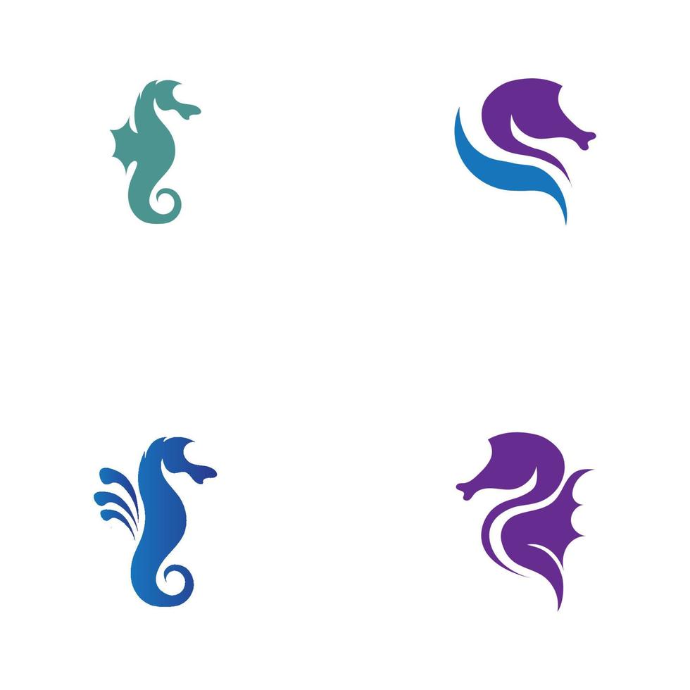 set of sea horse vector