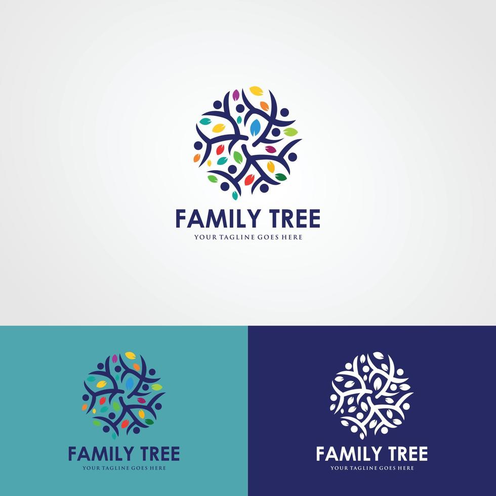 plantilla de diseño de logotipo de concepto creativo de hombre de árbol vector